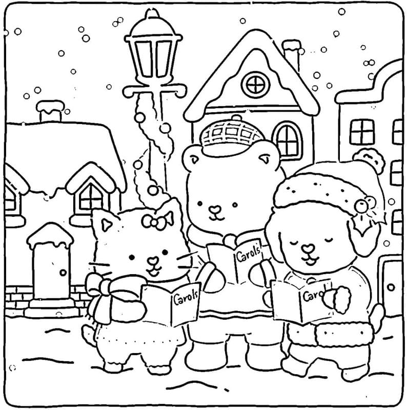 Fuzzy Hygge Ücretsiz Yazdırılabilir Çiz Boyama Sayfası
