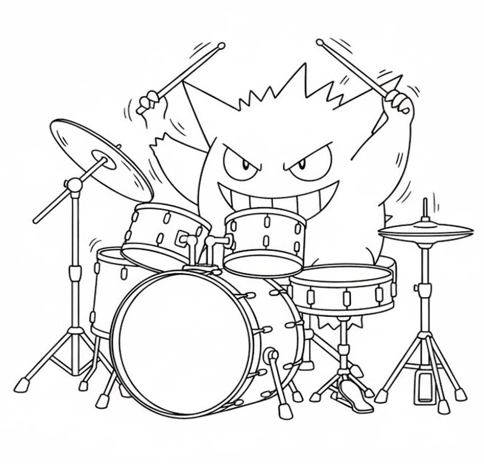 Gengar Çizim Boyama Sayfası