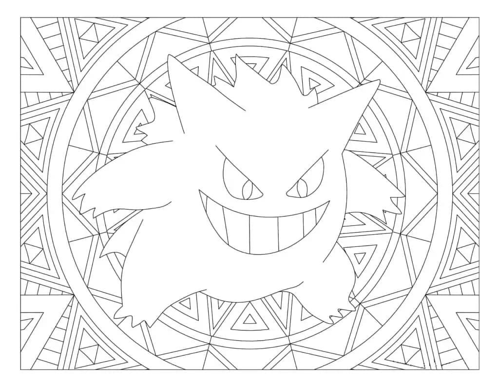 Gengar Çizimi Boyama Sayfası