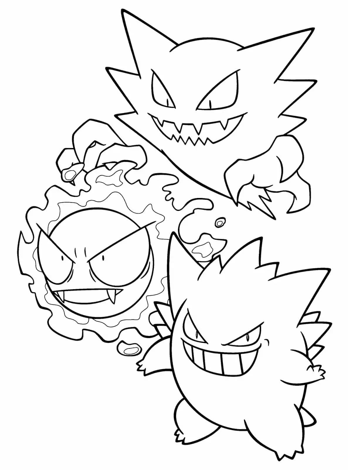 Gengar Görüntü Boyama Sayfası