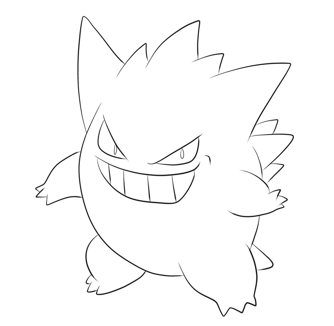 Gengar Ücretsiz Çiz Boyama Sayfası