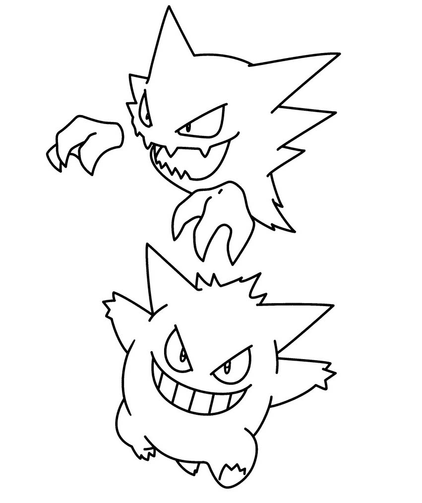 Gengar Yazdırılabilir Çiz Boyama Sayfası