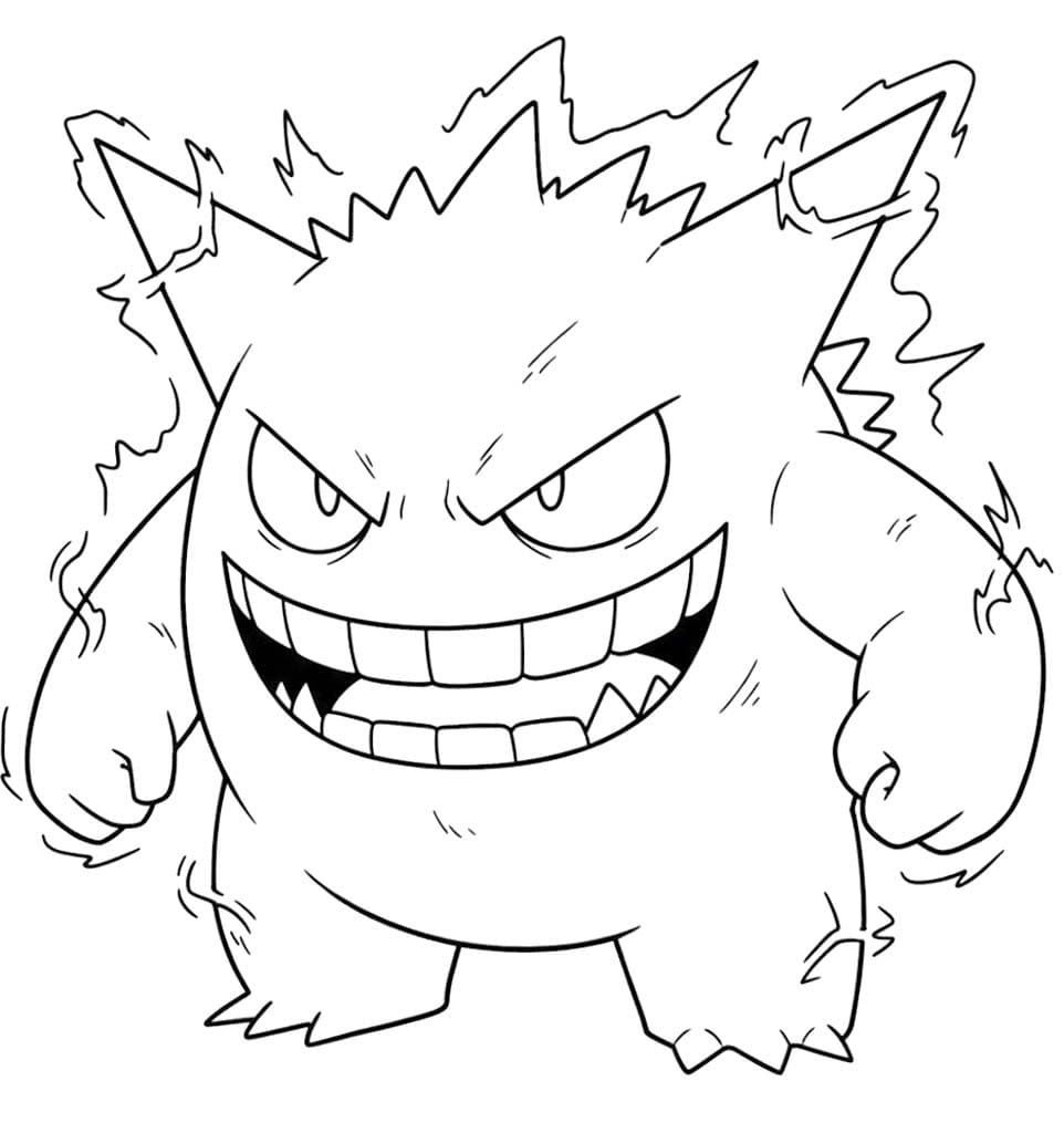 Gengar basit Çiz Boyama Sayfası