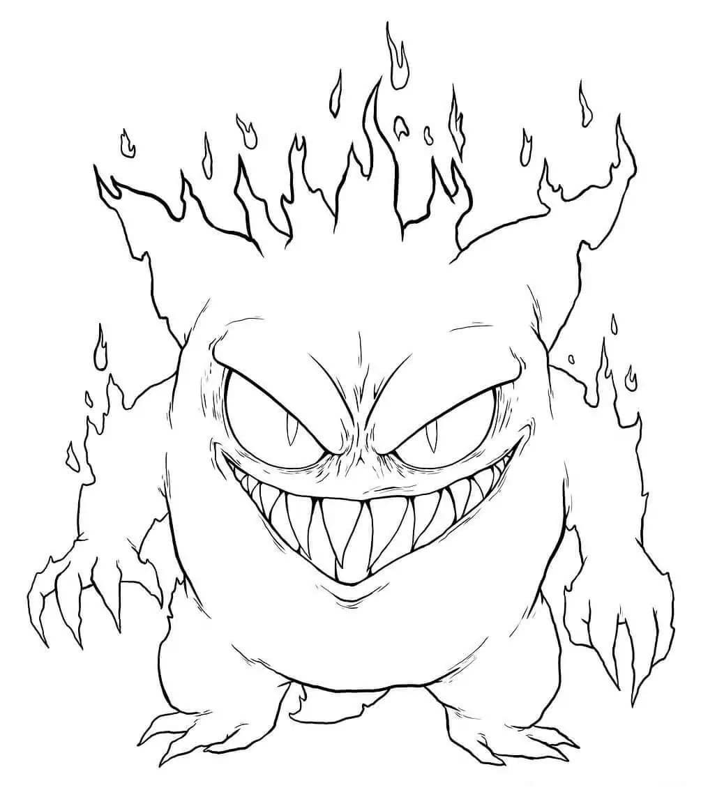 Gengar ücretsiz Boyama Sayfası