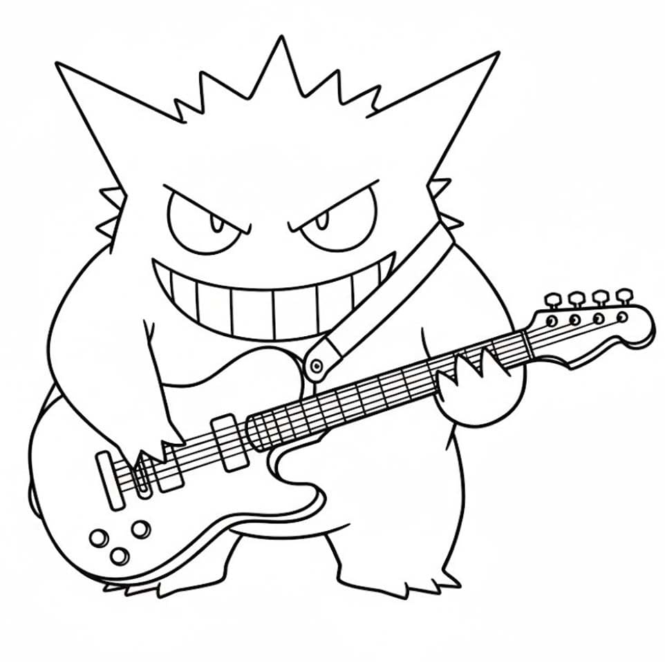 Gengar yazdırılabilir Boyama Sayfası