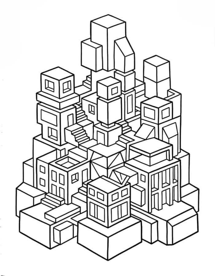 Geometrik resim Boyama Sayfası