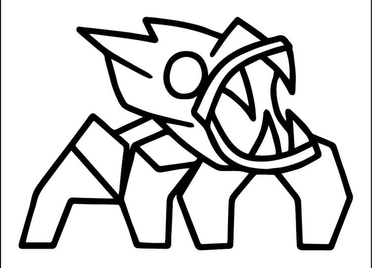 Geometry Dash çocuklar kolay Görüntü Boyama Sayfası