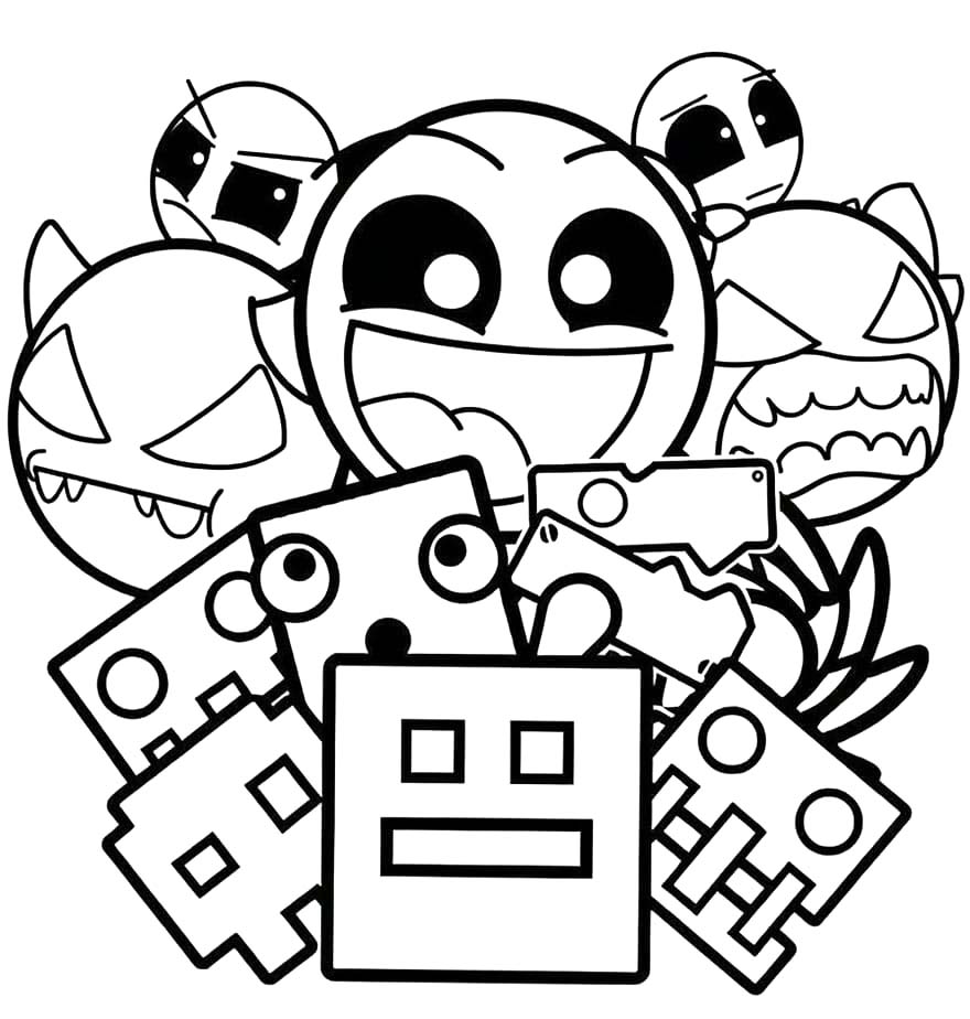 Geometry Dash çocuklar ücretsiz Görüntü Boyama Sayfası