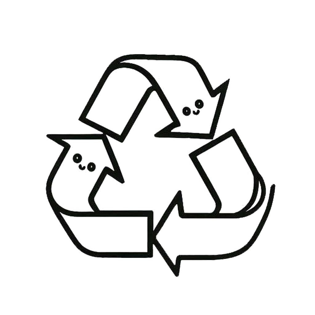 Geri Dönüşüm logosunu çiz Boyama Sayfası