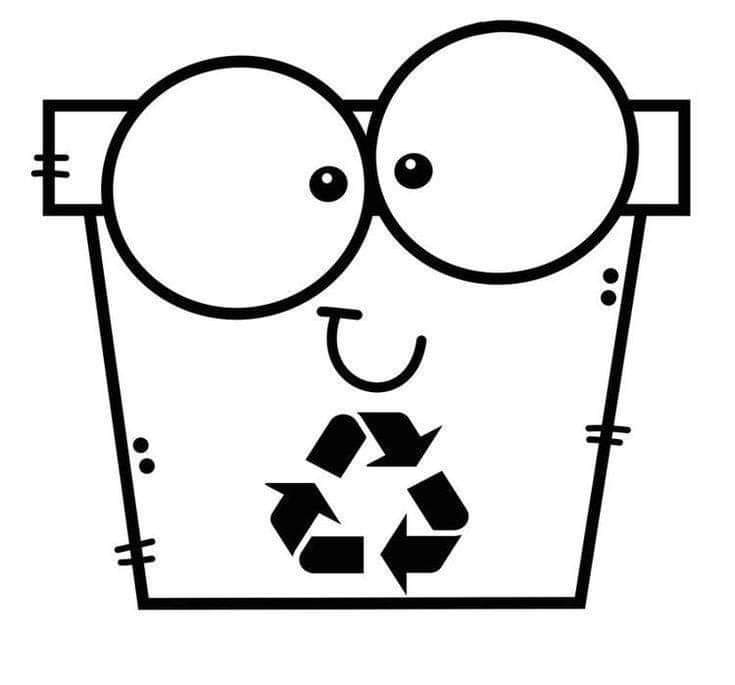 Geri dönüşüm eğlencesi Boyama Sayfası