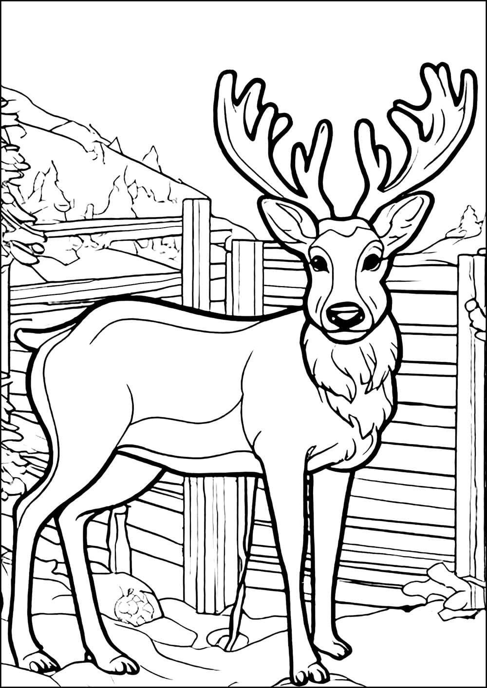 Geyik Çizimi 2 Boyama Sayfası