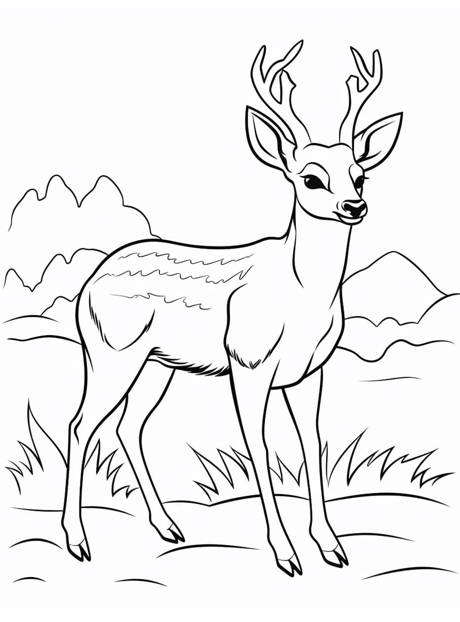 Geyik çizimi basit Boyama Sayfası