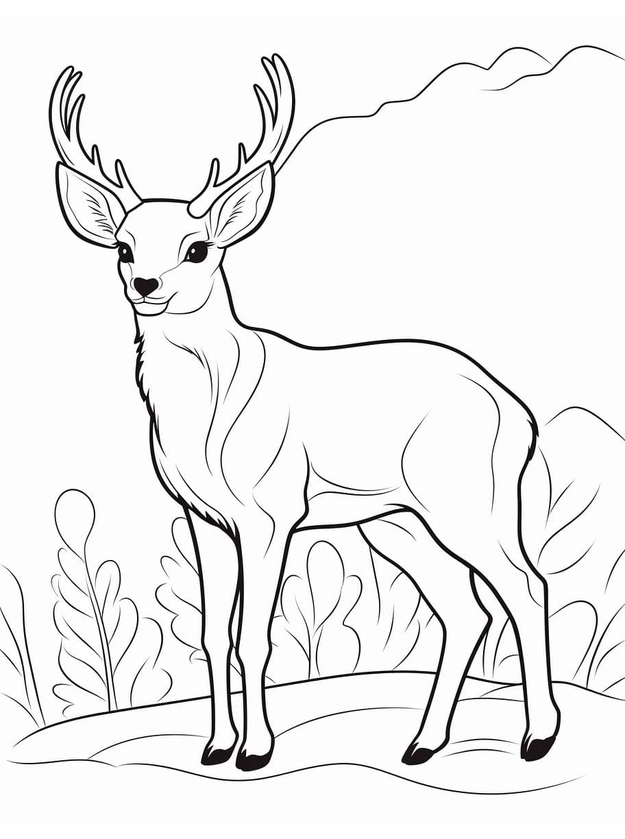 Geyik çizimi temel Boyama Sayfası