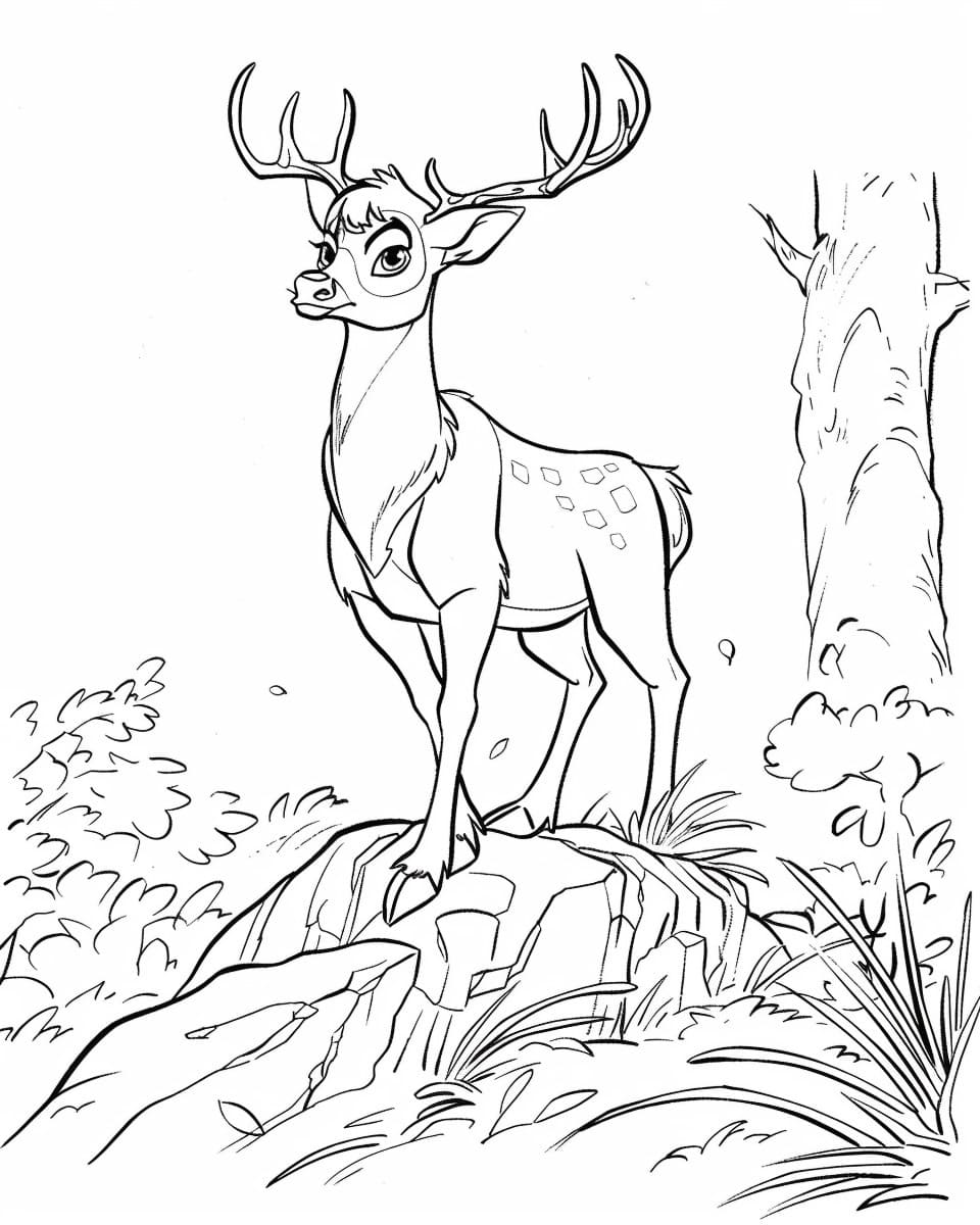 Geyik resmi çiz Boyama Sayfası