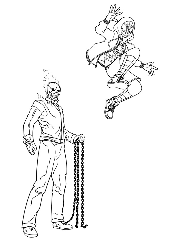 Ghost Spider Ücretsiz Boyama Sayfası