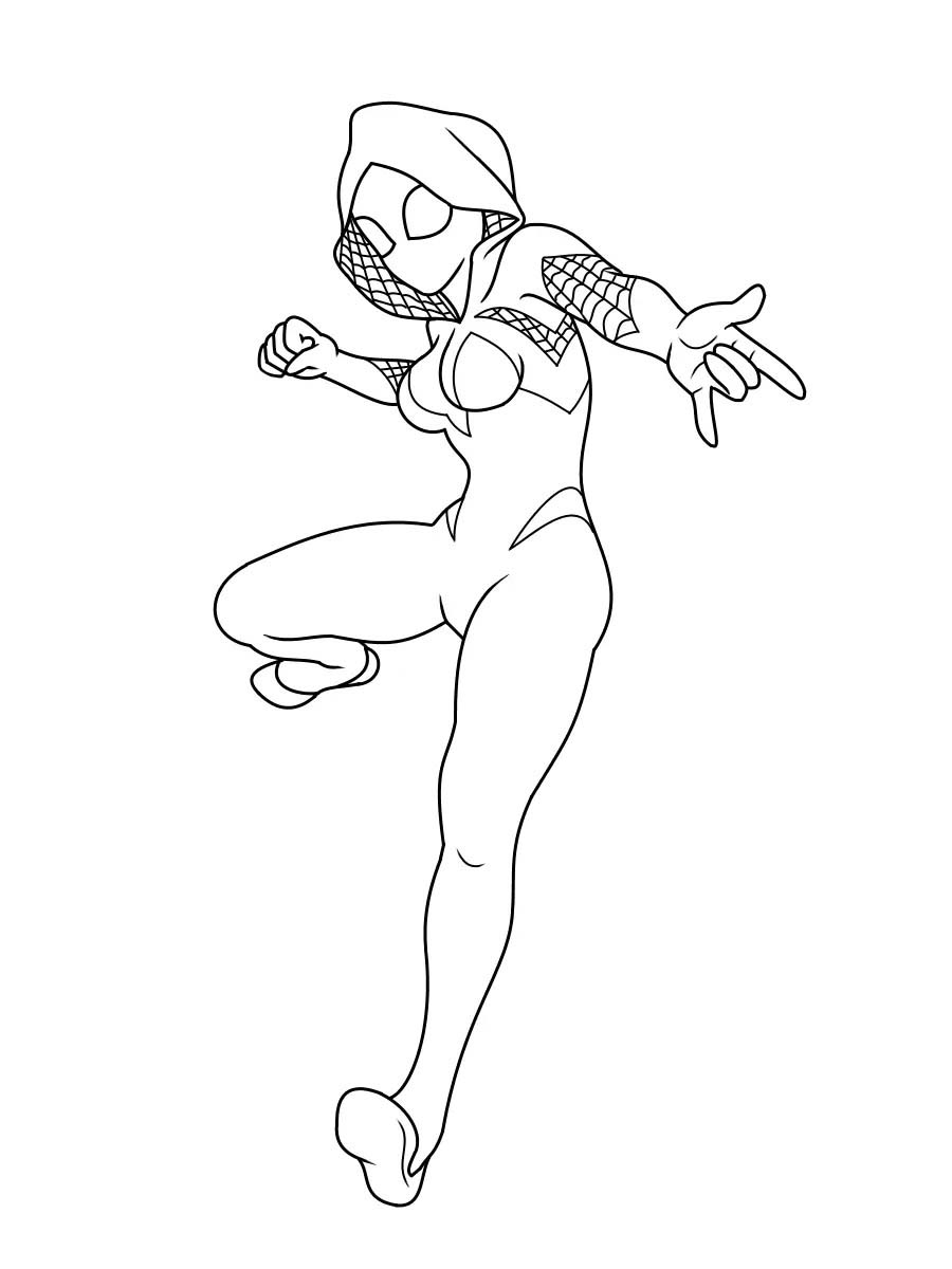 Ghost Spider çocuklar için Çizim Boyama Sayfası
