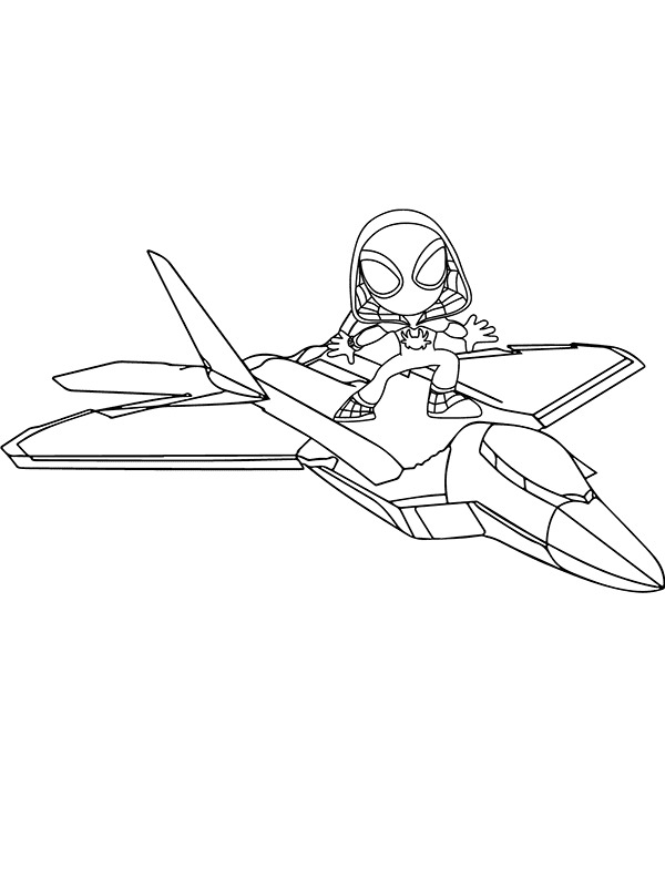 Ghost Spider çocuklar için basit Boyama Sayfası