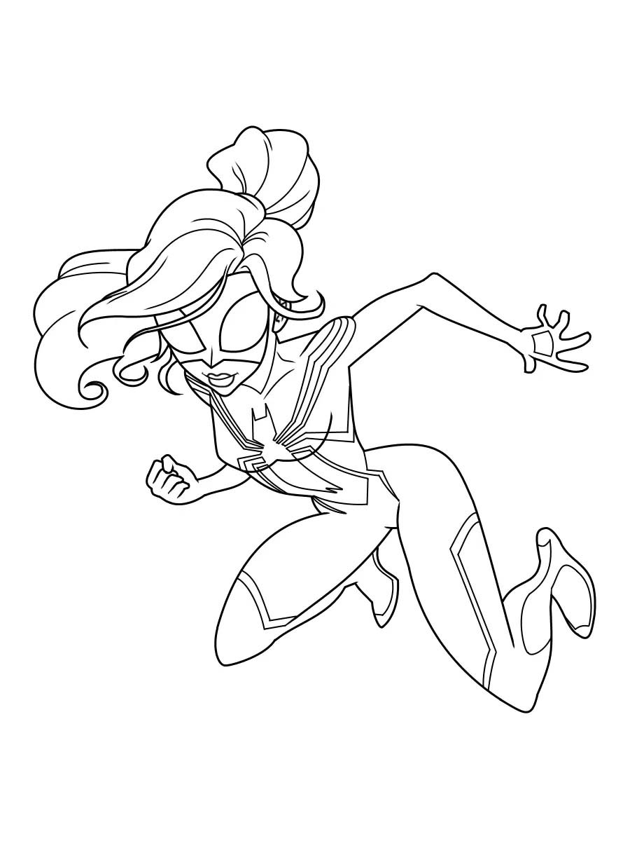 Ghost Spider çocuklar için kolay Çizim Boyama Sayfası