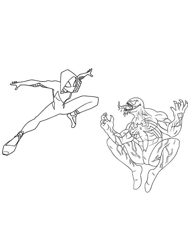 Ghost Spider çocuklar için ücretsiz Boyama Sayfası