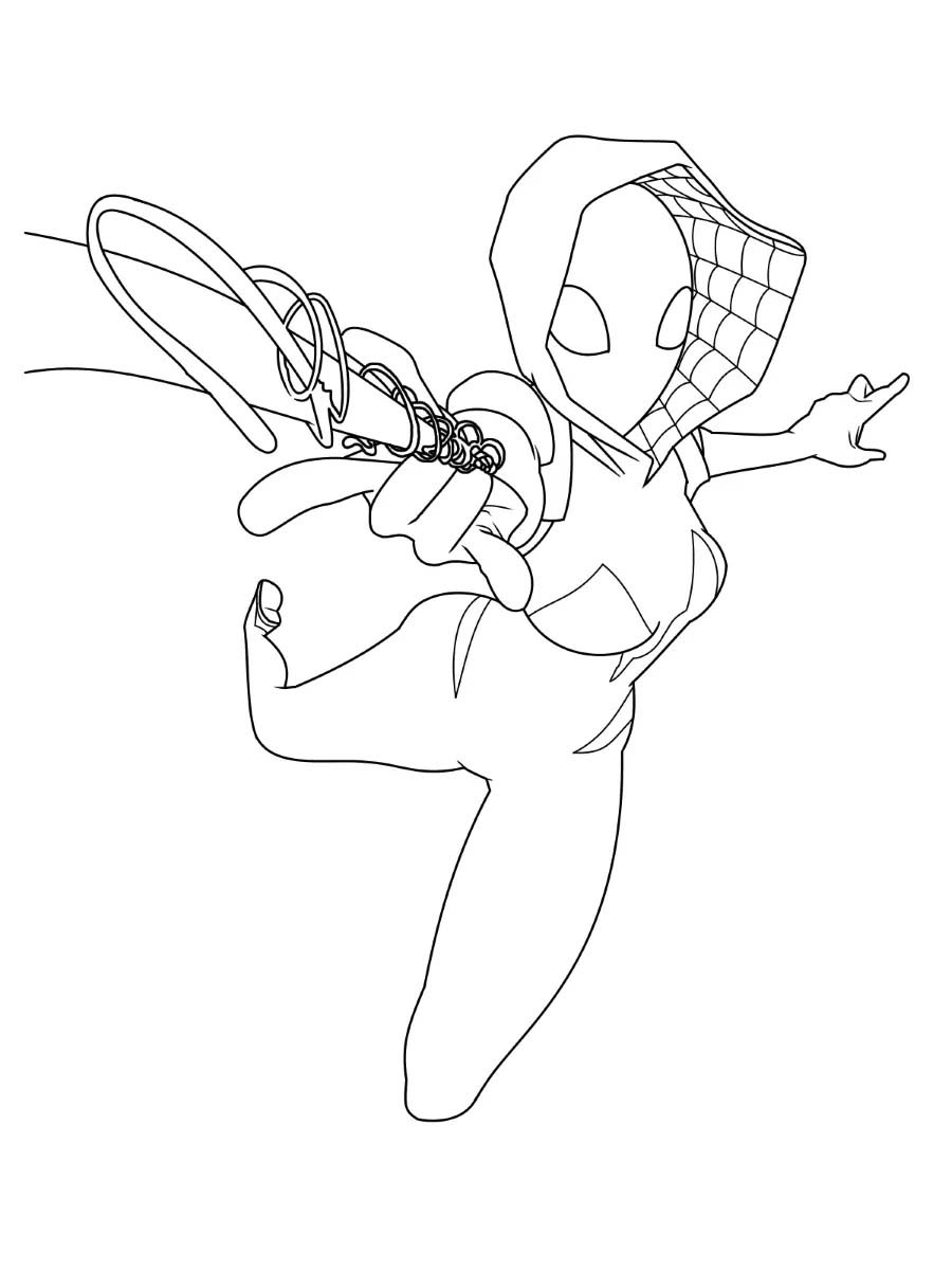 Ghost Spider çocuklar için Boyama Sayfası