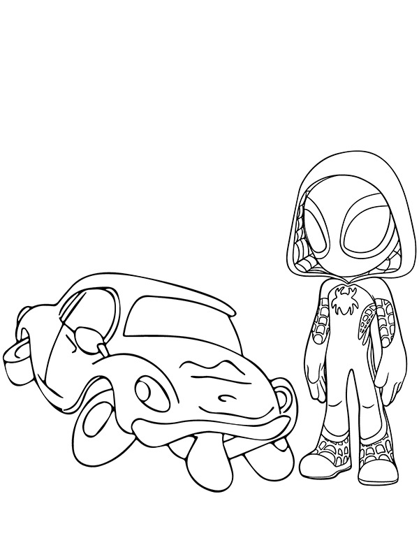 Ghost Spider eskiz Çizim Boyama Sayfası