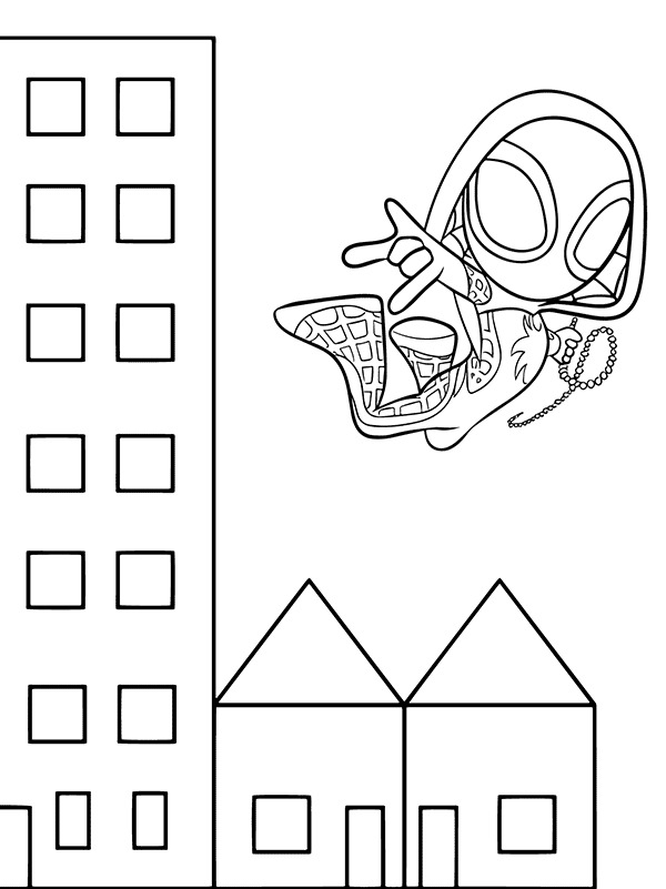 Ghost Spider karikatür Çizim Boyama Sayfası