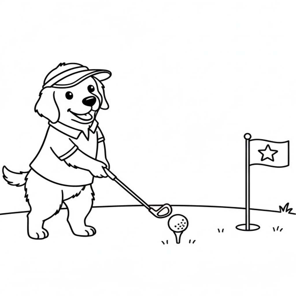 Golden Retriever Görüntü Boyama Sayfası