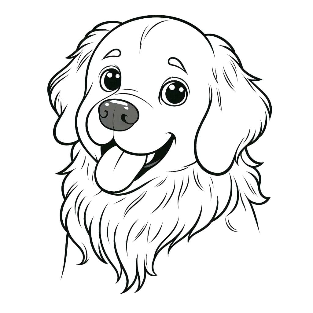 Golden Retriever Ücretsiz Çiz Boyama Sayfası