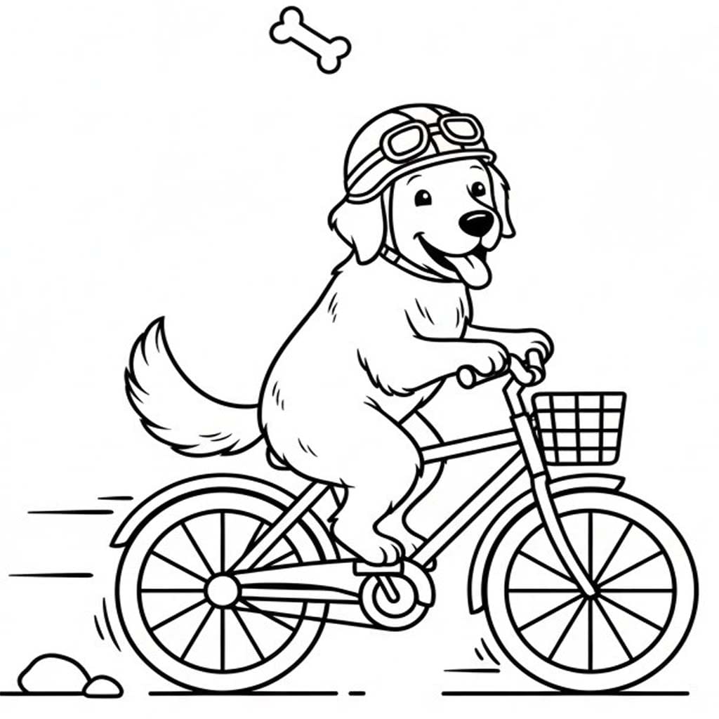 Golden Retriever Yazdırılabilir Çiz Boyama Sayfası