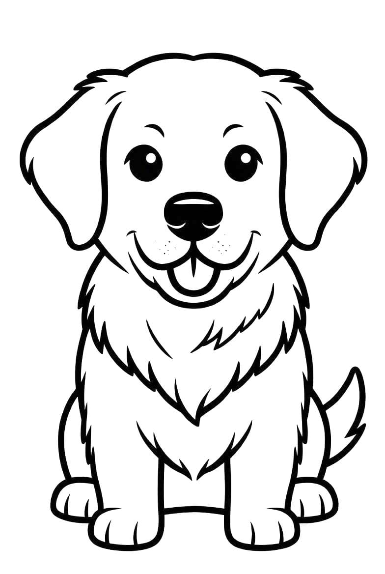 Golden Retriever yazdırılabilir Boyama Sayfası