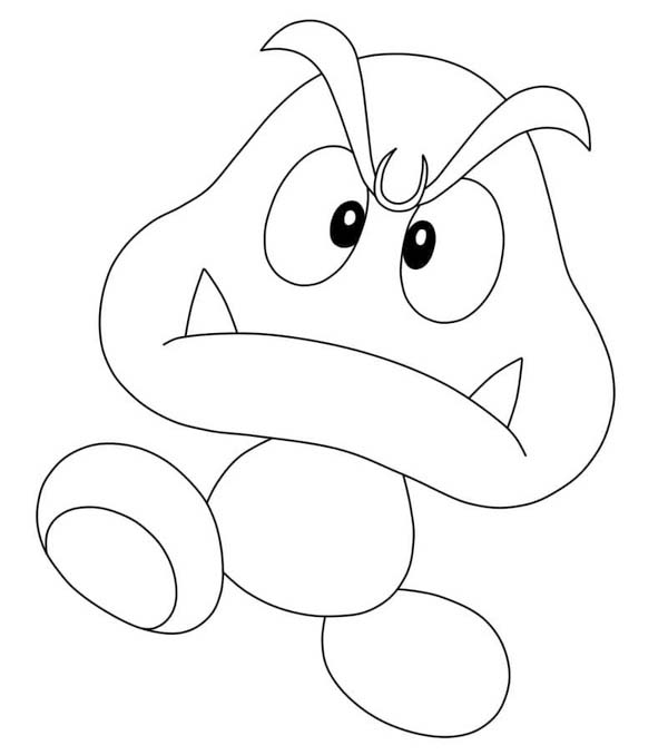 Goomba ücretsiz yazdırılabilir çiz Boyama Sayfası