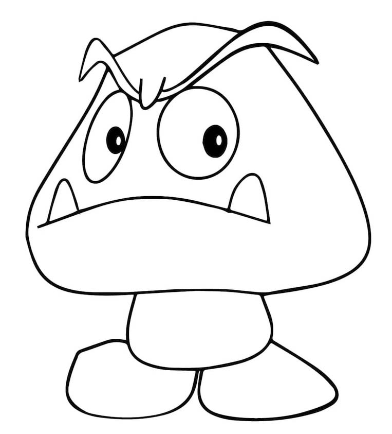 Goomba yazdırılabilir çiz Boyama Sayfası