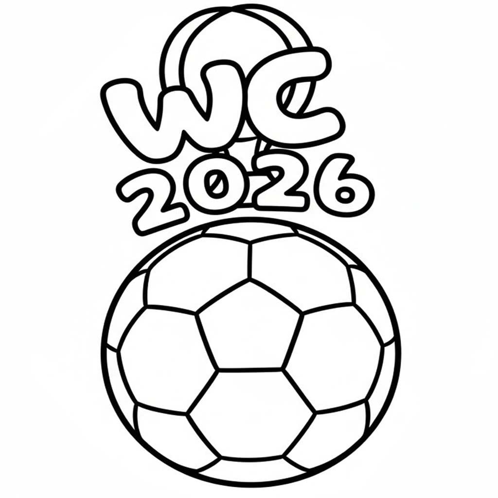 Görüntü 2026 Dünya Kupası ücretsiz yazdırılabilir Boyama Sayfası