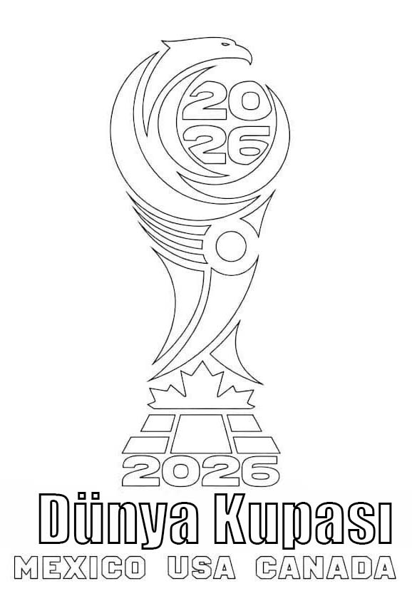 Görüntü 2026 Dünya Kupası ücretsiz Boyama Sayfası