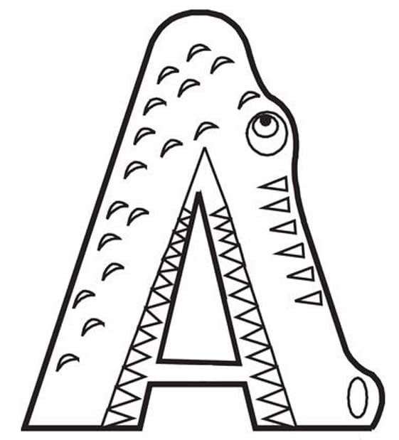 Görüntü A Harfi yazdırılabilir Boyama Sayfası
