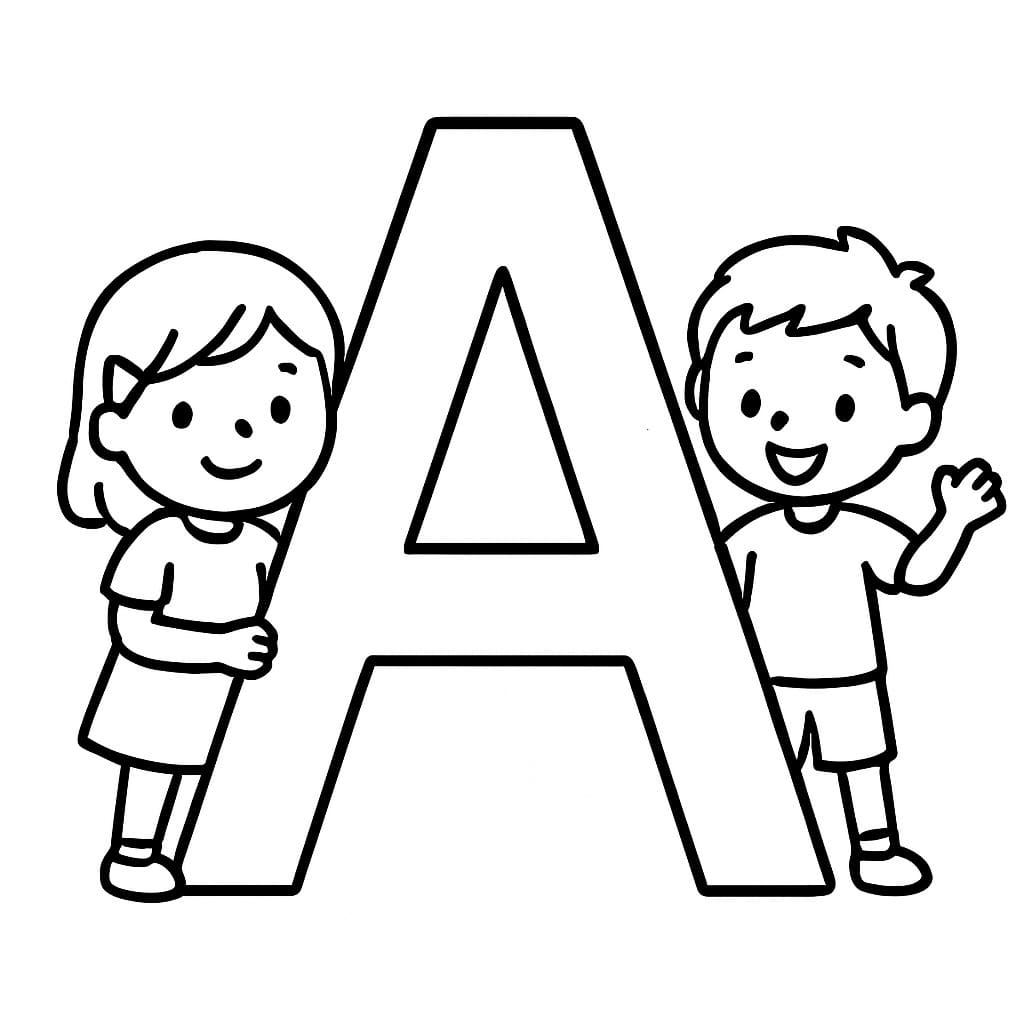 Görüntü A Harfi Boyama Sayfası