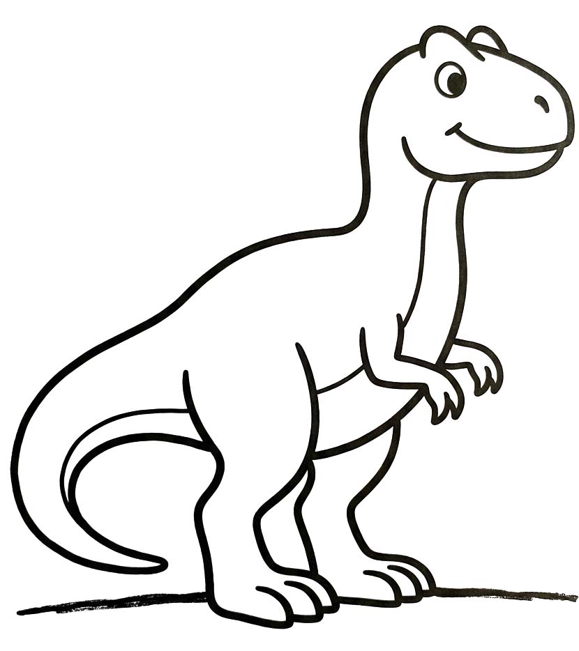 Görüntü Allosaurus Kolay Boyama Sayfası