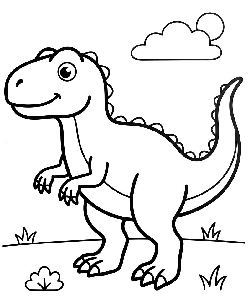 Görüntü Allosaurus ücretsiz Boyama Sayfası
