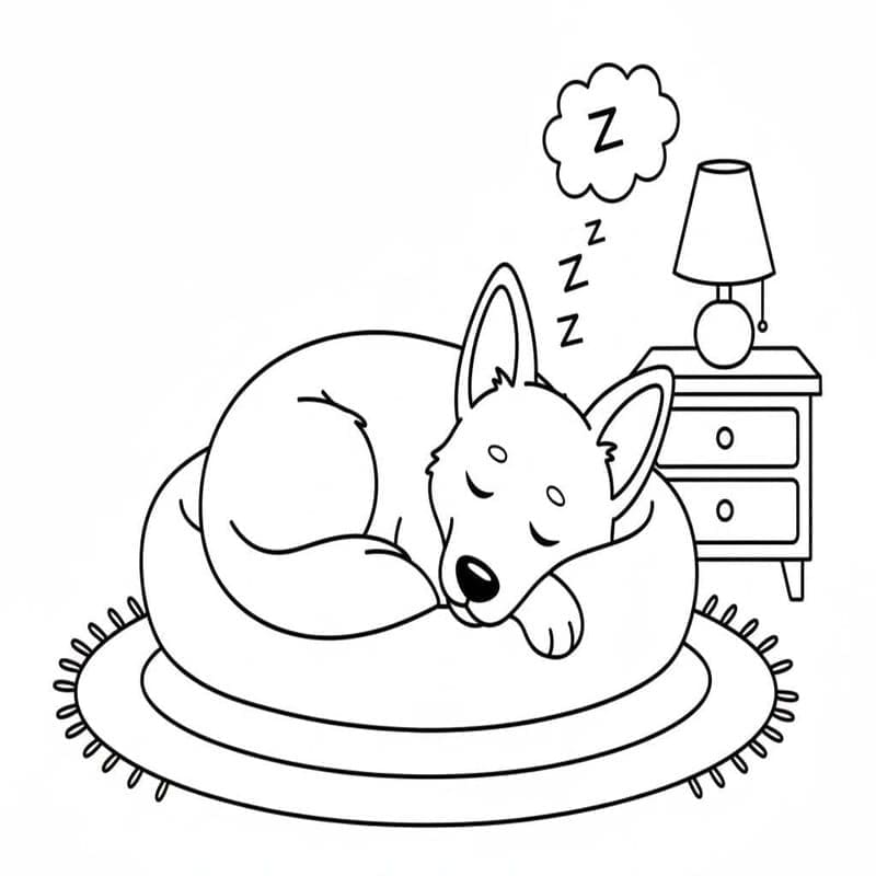 Görüntü Alman Çoban Köpeği Kolay Boyama Sayfası