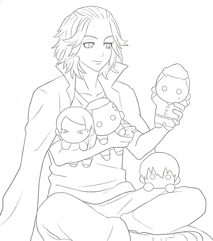 Görüntü Anime Oğlanları temel Boyama Sayfası