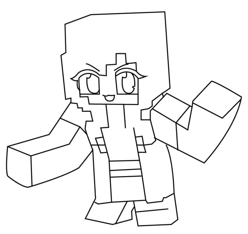 Görüntü Aphmau Temel Boyama Sayfası