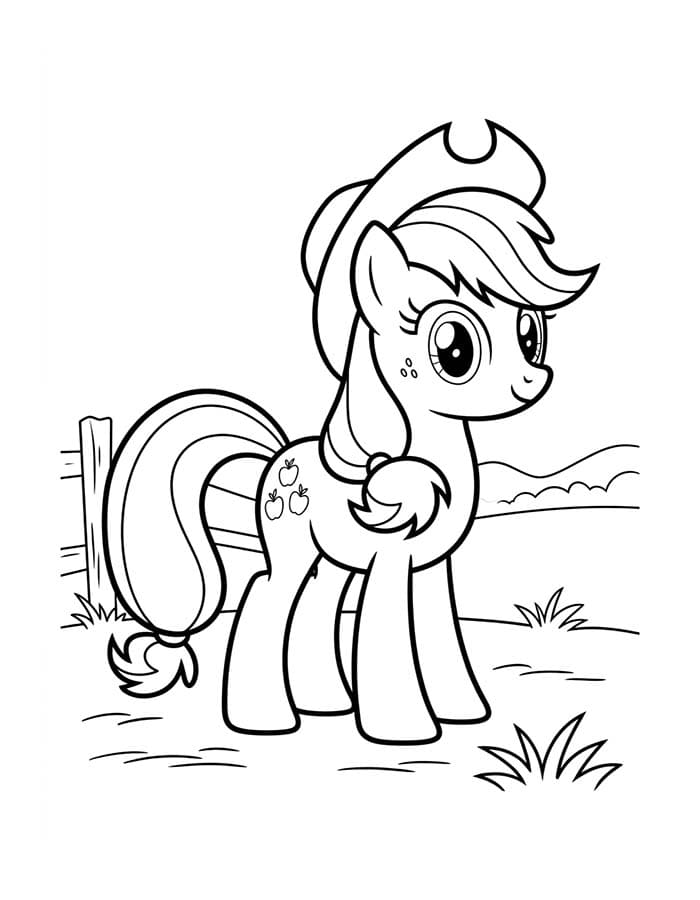 Görüntü Applejack Boyama Sayfası