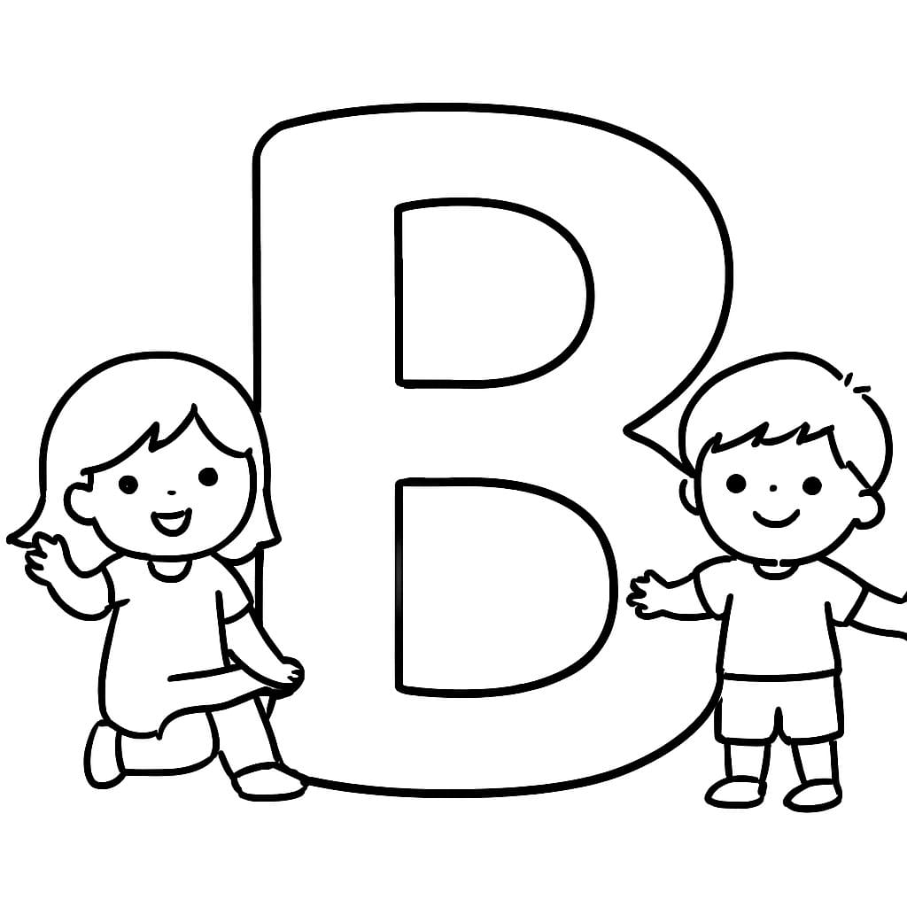 Görüntü B Harfi çocuklarda Boyama Sayfası