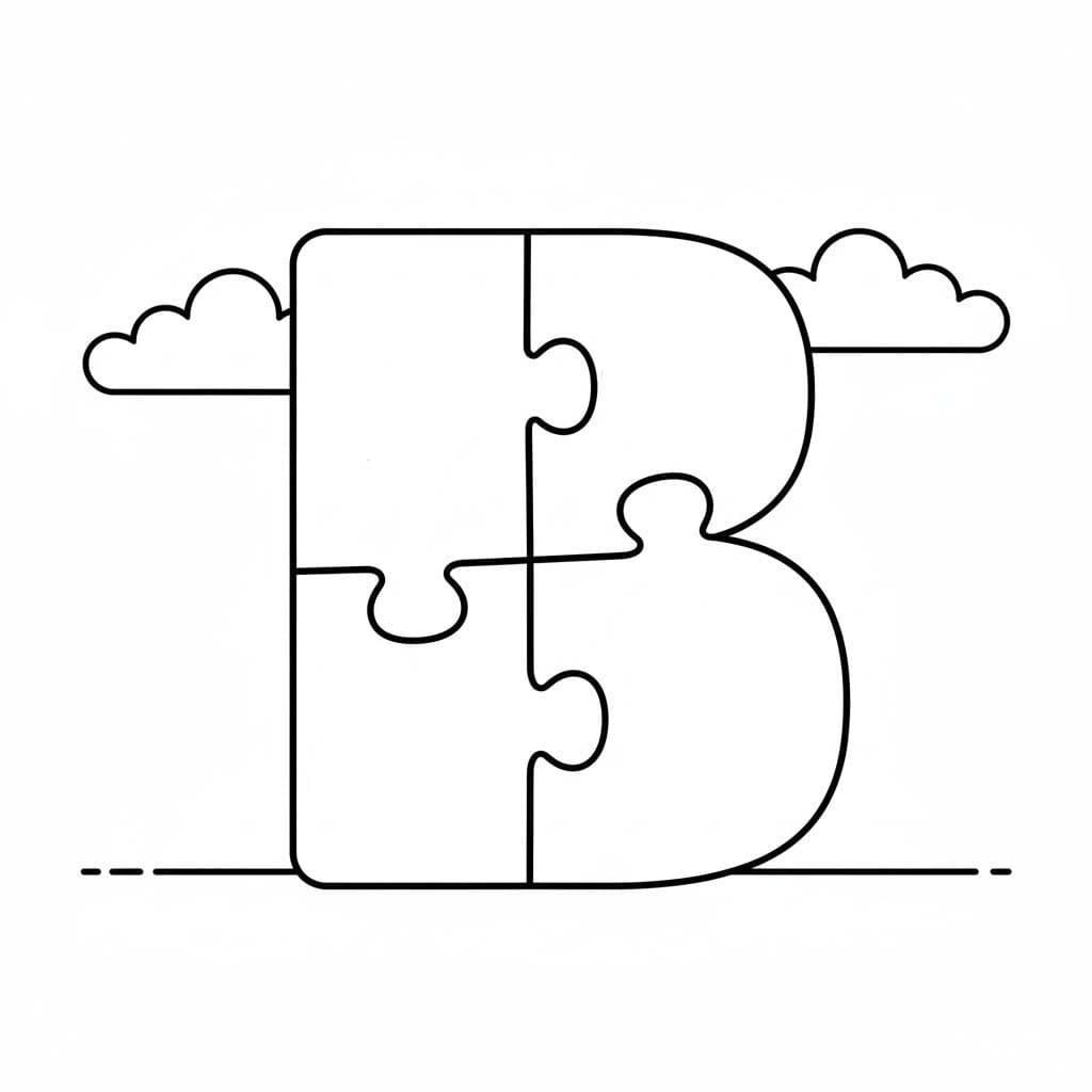 Görüntü B Harfi yazdırılabilir Boyama Sayfası