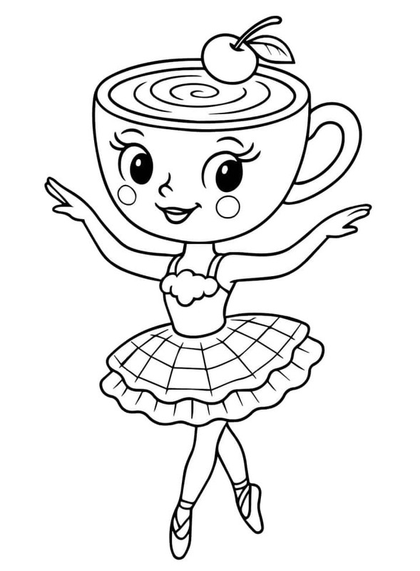 Görüntü Ballerina Cappuccina temel Boyama Sayfası