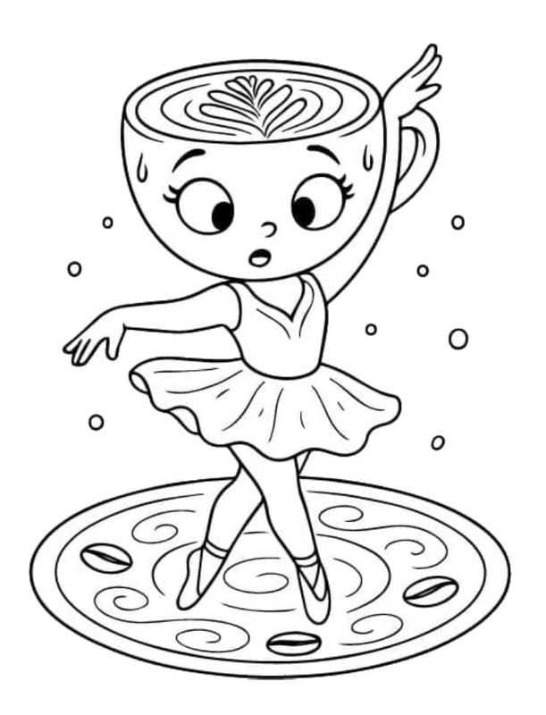 Görüntü Ballerina Cappuccina yazdırılabilir Boyama Sayfası