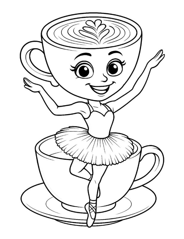 Görüntü Ballerina Cappuccina Boyama Sayfası