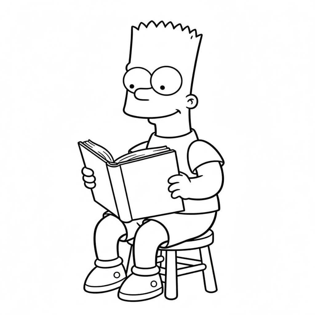 Görüntü Bart Simpson Basit Boyama Sayfası