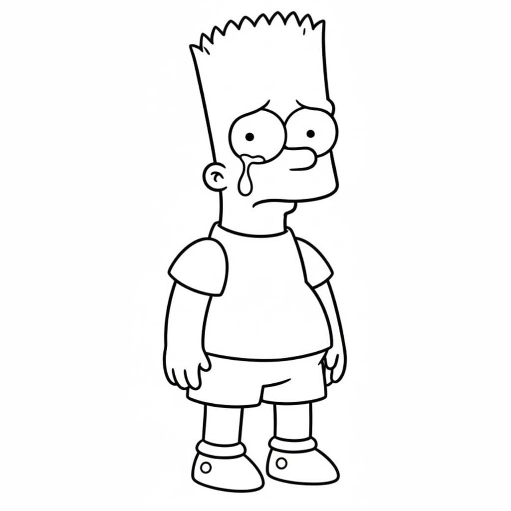 Görüntü Bart Simpson Kolay Boyama Sayfası