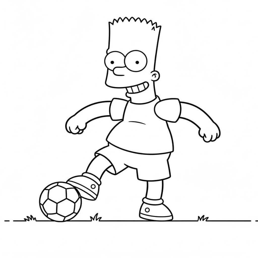 Görüntü Bart Simpson Temel Boyama Sayfası